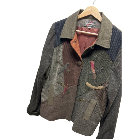 Mary Flanagan Vintage 80's Tweed and Corduroy Patchwork Jacket - Picture 1 of 8